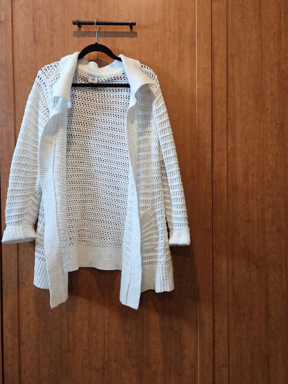 Open-Knit Women's Sweater Cardigan with pockets